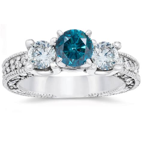 vintage blue diamond engagement rings.